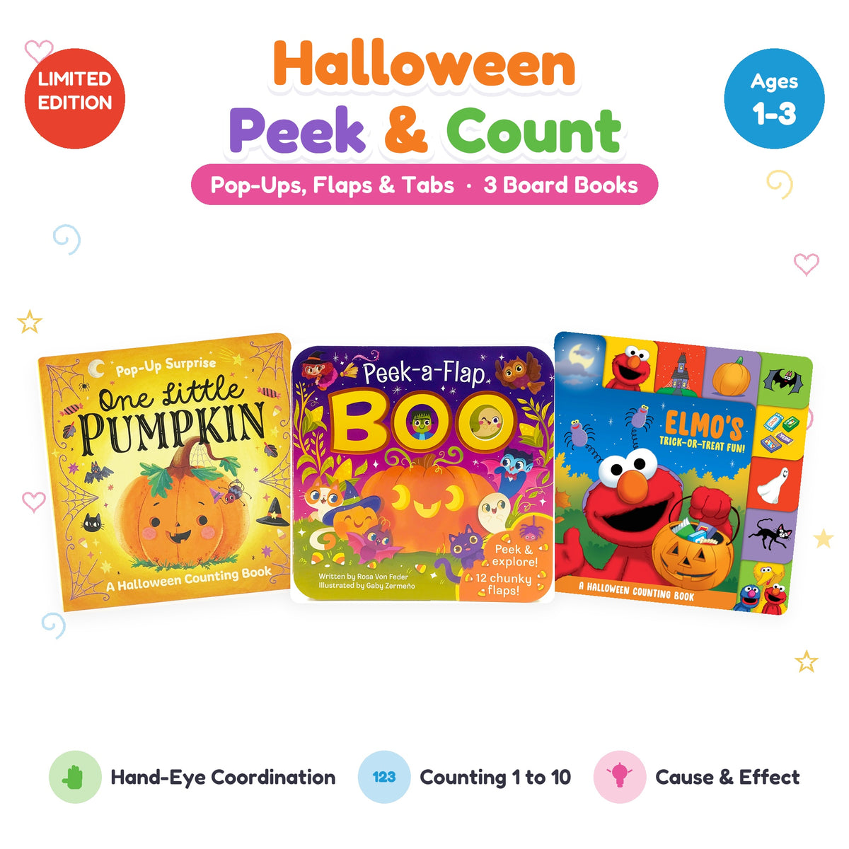 Halloween Peek & Count | 3 Board Books