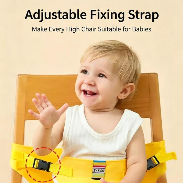 Mom feeding baby on park bench using harness seat