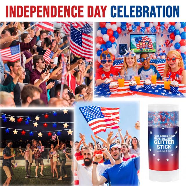 4th of July Glitter Stick